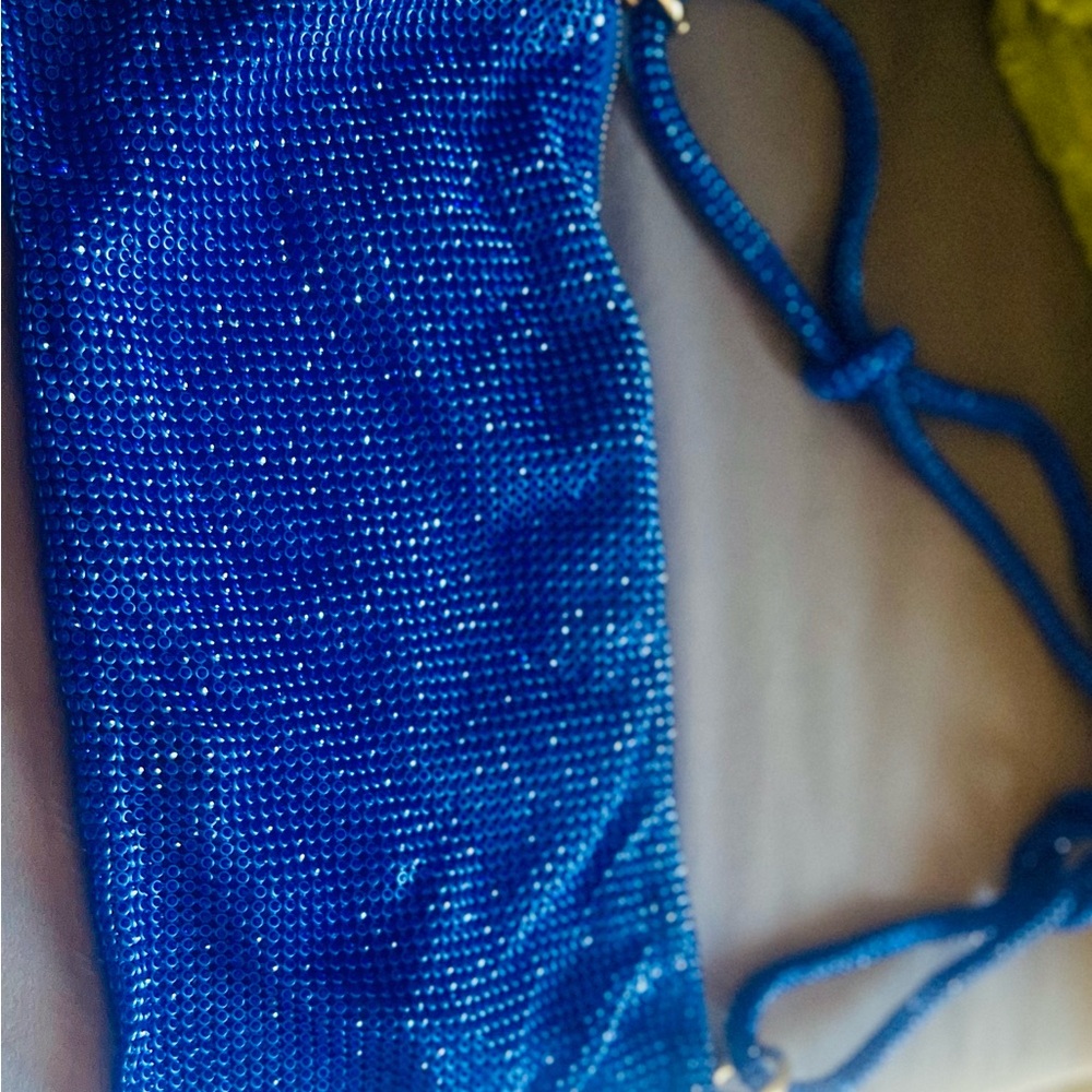 Elegant Blue Rhinestone Women's Bag